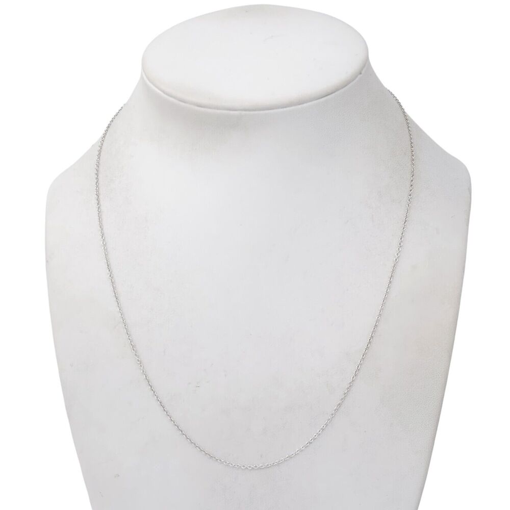 Estate SU Sterling Silver 925 1.1mm Delicate Cable Chain Necklace 18"